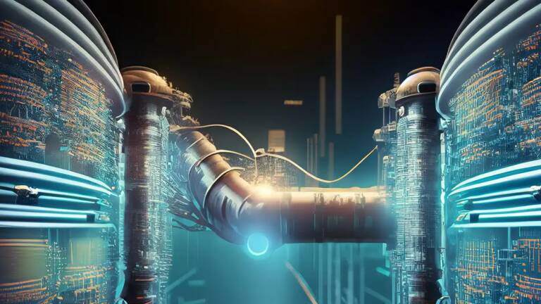 Data pipeline illustration demonstrating the flow of data from source to destination