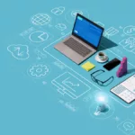 image of laptop and sketches