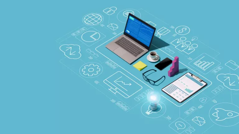 image of laptop and sketches