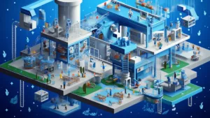 image of peaple working in a factory with blue overtones | the data governor