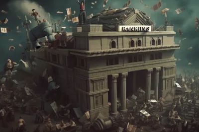 data governance in banking industry | the data governor image of bank overrun by chaos