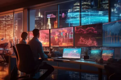 what is information governance | the data governor two people sitting in a control screen watching information on the computer screen