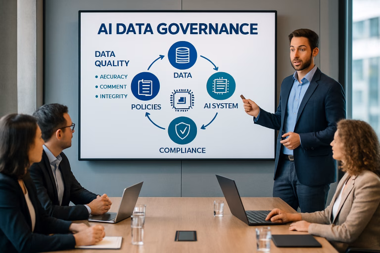 a presentation of a digitized diagram of ai data governance | the data governor a presentation of a digitized diagram of ai data governance